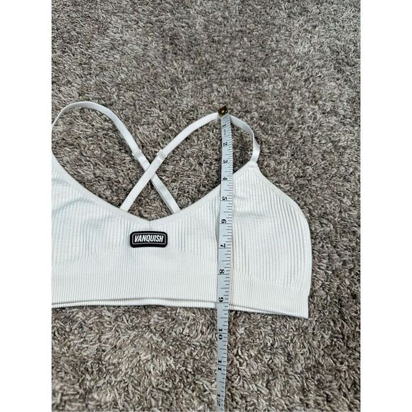 Vanquish Ribbed Seamless Marshmallow White Cross Back Low Support Sports Bra M - Picture 8 of 8